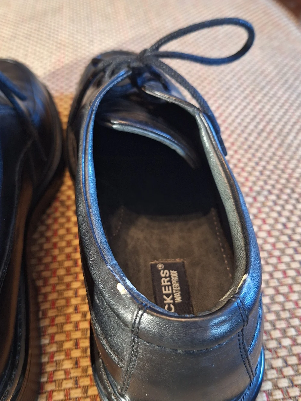 Dockers Black Leather Lace-Up Oxfords Dress Shoes Waterproof
